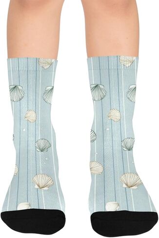 جوارب للمشي لمسافات طويلة باللون الأزرق بتصميم مخطط ناعم - جوارب شتوية حرارية سميكة دافئة للأولاد والبنات للمدرسة، والارتداء اليومي والأنشطة الخارجية in Kuwait