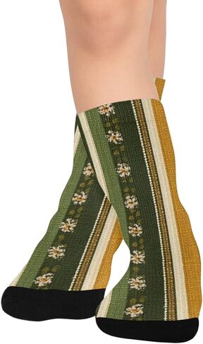 جوارب الربيع الذهبية المخططة للمشي لمسافات طويلة - جوارب شتوية سميكة دافئة للأولاد والبنات الصغار للمدرسة، والارتداء اليومي والأنشطة الخارجية in Kuwait