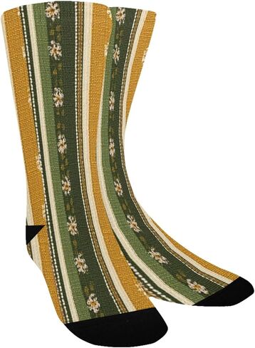 جوارب الربيع الذهبية المخططة للمشي لمسافات طويلة - جوارب شتوية سميكة دافئة للأولاد والبنات الصغار للمدرسة، والارتداء اليومي والأنشطة الخارجية in Kuwait