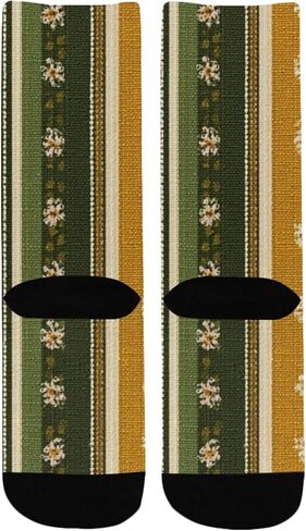 جوارب الربيع الذهبية المخططة للمشي لمسافات طويلة - جوارب شتوية سميكة دافئة للأولاد والبنات الصغار للمدرسة، والارتداء اليومي والأنشطة الخارجية in Kuwait