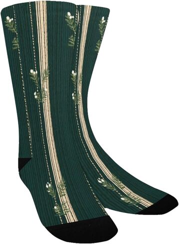 جوارب المشي لمسافات طويلة بطباعة مخططة عشبية خضراء - جوارب شتوية حرارية سميكة دافئة للأولاد والبنات الصغار للمدرسة، والارتداء اليومي والأنشطة الخارجية in Kuwait