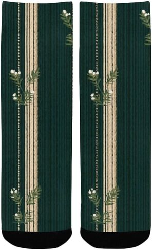 جوارب المشي لمسافات طويلة بطباعة مخططة عشبية خضراء - جوارب شتوية حرارية سميكة دافئة للأولاد والبنات الصغار للمدرسة، والارتداء اليومي والأنشطة الخارجية in Kuwait