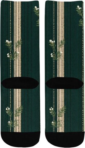 جوارب المشي لمسافات طويلة بطباعة مخططة عشبية خضراء - جوارب شتوية حرارية سميكة دافئة للأولاد والبنات الصغار للمدرسة، والارتداء اليومي والأنشطة الخارجية in Kuwait