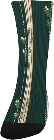 جوارب المشي لمسافات طويلة بطباعة مخططة عشبية خضراء - جوارب شتوية حرارية سميكة دافئة للأولاد والبنات الصغار للمدرسة، والارتداء اليومي والأنشطة الخارجية in Kuwait