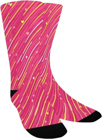 جوارب المشي لمسافات طويلة باللون الوردي الناعم على شكل قلب أرجواني - جوارب شتوية حرارية سميكة دافئة للأولاد والبنات للمدرسة، والارتداء اليومي والأنشطة الخارجية in Kuwait