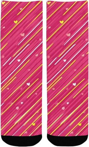 جوارب المشي لمسافات طويلة باللون الوردي الناعم على شكل قلب أرجواني - جوارب شتوية حرارية سميكة دافئة للأولاد والبنات للمدرسة، والارتداء اليومي والأنشطة الخارجية in Kuwait