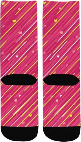 جوارب المشي لمسافات طويلة باللون الوردي الناعم على شكل قلب أرجواني - جوارب شتوية حرارية سميكة دافئة للأولاد والبنات للمدرسة، والارتداء اليومي والأنشطة الخارجية in Kuwait