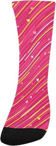 جوارب المشي لمسافات طويلة باللون الوردي الناعم على شكل قلب أرجواني - جوارب شتوية حرارية سميكة دافئة للأولاد والبنات للمدرسة، والارتداء اليومي والأنشطة الخارجية in Kuwait