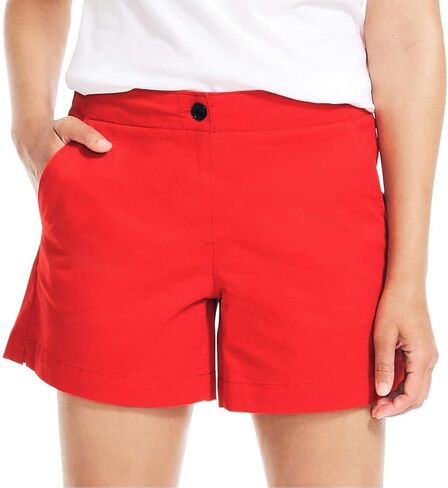 Nautica Womens Mid-Rise Cotton Shorts, Summer 5 Black, Size 12 in Saudi Arabia