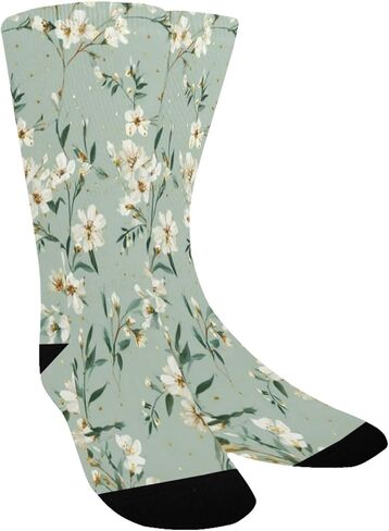 جوارب المشي لمسافات طويلة على شكل زهور عشبية خضراء ونعناع - جوارب شتوية حرارية سميكة دافئة للأولاد والبنات للمدرسة، والارتداء اليومي والأنشطة الخارجية in Kuwait