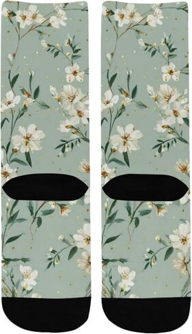 جوارب المشي لمسافات طويلة على شكل زهور عشبية خضراء ونعناع - جوارب شتوية حرارية سميكة دافئة للأولاد والبنات للمدرسة، والارتداء اليومي والأنشطة الخارجية in Kuwait