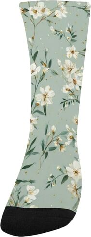 جوارب المشي لمسافات طويلة على شكل زهور عشبية خضراء ونعناع - جوارب شتوية حرارية سميكة دافئة للأولاد والبنات للمدرسة، والارتداء اليومي والأنشطة الخارجية in Kuwait