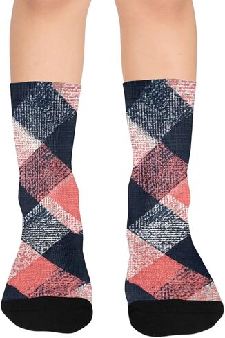 Soft Stripe Motif Hiking Socks - Toddler Boys & Girls Warm Thick Thermal Winter Crew Socks for School, Daily Wear & Outdoor Activities in Kuwait