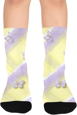 جوارب لافندر جينجهام أرجوانية للمشي لمسافات طويلة - جوارب شتوية حرارية سميكة دافئة للأولاد والبنات للمدرسة، والارتداء اليومي والأنشطة الخارجية in Kuwait