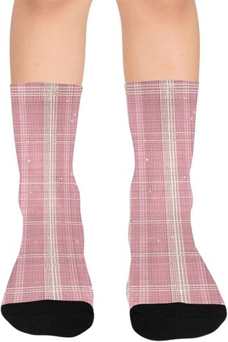 جوارب المشي لمسافات طويلة مخططة باللون الوردي - جوارب شتوية حرارية سميكة دافئة للأولاد والبنات الصغار للمدرسة، والارتداء اليومي والأنشطة الخارجية in Kuwait