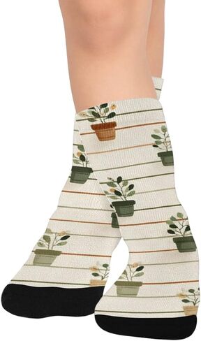 جوارب للمشي لمسافات طويلة بطبعة نباتات خضراء - جوارب شتوية حرارية سميكة دافئة للأطفال الصغار للأولاد والبنات للمدرسة، والارتداء اليومي والأنشطة الخارجية in Kuwait