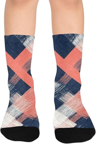 جوارب مشي باللون الوردي مخططة ناعمة - جوارب شتوية حرارية سميكة دافئة للأولاد والبنات الصغار للمدرسة، والارتداء اليومي والأنشطة الخارجية in Kuwait