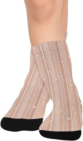 جوارب للتنزه سيرًا على الأقدام مطبوعة مخططة بلون أحمر الخدود - جوارب شتوية حرارية سميكة دافئة للأطفال الصغار للأولاد والبنات للمدرسة، والارتداء اليومي والأنشطة الخارجية in Kuwait