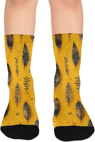 جوارب المشي لمسافات طويلة القبلية بقاعدة صفراء خردل - جوارب شتوية حرارية سميكة دافئة للأولاد والبنات للمدرسة، والارتداء اليومي والأنشطة الخارجية in Kuwait