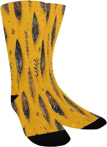 جوارب المشي لمسافات طويلة القبلية بقاعدة صفراء خردل - جوارب شتوية حرارية سميكة دافئة للأولاد والبنات للمدرسة، والارتداء اليومي والأنشطة الخارجية in Kuwait