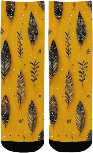 جوارب المشي لمسافات طويلة القبلية بقاعدة صفراء خردل - جوارب شتوية حرارية سميكة دافئة للأولاد والبنات للمدرسة، والارتداء اليومي والأنشطة الخارجية in Kuwait