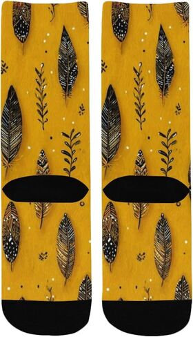 جوارب المشي لمسافات طويلة القبلية بقاعدة صفراء خردل - جوارب شتوية حرارية سميكة دافئة للأولاد والبنات للمدرسة، والارتداء اليومي والأنشطة الخارجية in Kuwait