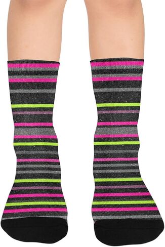 جوارب سوداء مخططة للمشي لمسافات طويلة - جوارب شتوية حرارية سميكة دافئة للأطفال الصغار للأولاد والبنات للمدرسة، والارتداء اليومي والأنشطة الخارجية in Kuwait