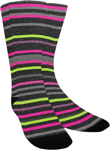 جوارب سوداء مخططة للمشي لمسافات طويلة - جوارب شتوية حرارية سميكة دافئة للأطفال الصغار للأولاد والبنات للمدرسة، والارتداء اليومي والأنشطة الخارجية in Kuwait