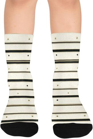 جوارب المشي لمسافات طويلة مخططة مذهبة - جوارب شتوية حرارية سميكة دافئة للأولاد والبنات الصغار للمدرسة، والارتداء اليومي والأنشطة الخارجية in Kuwait