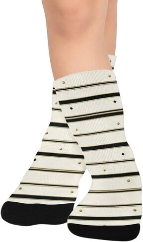 جوارب المشي لمسافات طويلة مخططة مذهبة - جوارب شتوية حرارية سميكة دافئة للأولاد والبنات الصغار للمدرسة، والارتداء اليومي والأنشطة الخارجية in Kuwait