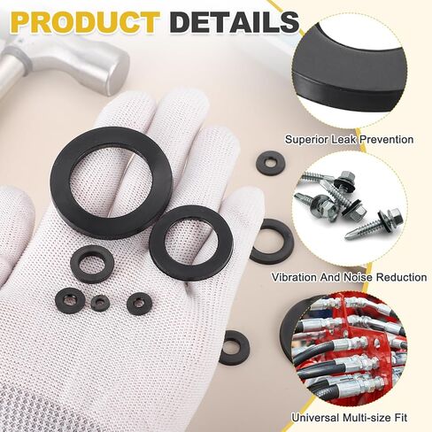 uxcell 18Pcs Rubber Washers, 1 13/16 OD x 1 1/4 ID x 0.16" Thickness Flat Washers for Bolts Spacers, Shower Head, Plumbing, Hose Connecting in Saudi Arabia