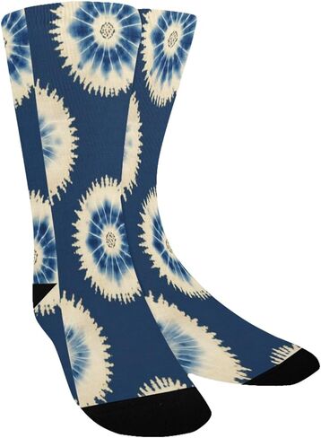 Indigo Burst Print Blue Hiking Socks - Toddler Boys & Girls Warm Thick Thermal Winter Crew Socks for School, Daily Wear & Outdoor Activities in Saudi Arabia