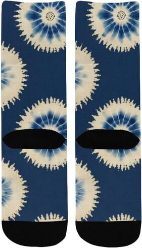 Indigo Burst Print Blue Hiking Socks - Toddler Boys & Girls Warm Thick Thermal Winter Crew Socks for School, Daily Wear & Outdoor Activities in Saudi Arabia