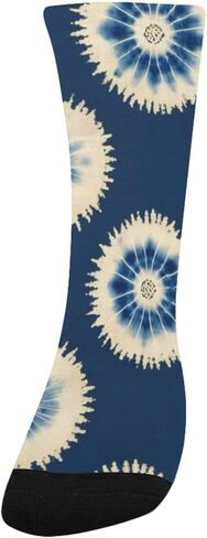 Indigo Burst Print Blue Hiking Socks - Toddler Boys & Girls Warm Thick Thermal Winter Crew Socks for School, Daily Wear & Outdoor Activities in Saudi Arabia