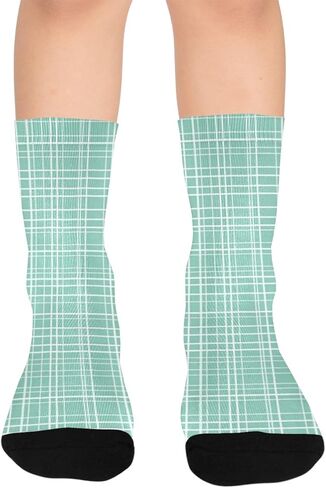 جوارب المشي لمسافات طويلة بطبعة شبكة النعناع - جوارب شتوية حرارية سميكة دافئة للأطفال الصغار للأولاد والبنات للمدرسة، والارتداء اليومي والأنشطة الخارجية in Kuwait