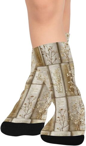 جوارب المشي لمسافات طويلة مطبوعة على شكل كتاب عتيق - جوارب شتوية حرارية سميكة دافئة للأطفال الصغار للأولاد والبنات للمدرسة، والارتداء اليومي والأنشطة الخارجية in Kuwait