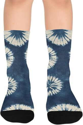 جوارب المشي لمسافات طويلة بطباعة النيلي - جوارب شتوية حرارية سميكة دافئة للأولاد والبنات الصغار للمدرسة، والارتداء اليومي والأنشطة الخارجية in Kuwait