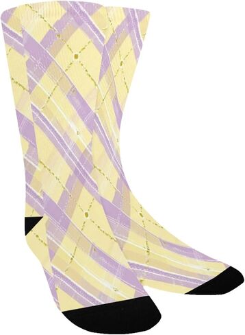 جوارب المشي لمسافات طويلة بطبعة من القماش القطني الخزامي - جوارب شتوية حرارية سميكة دافئة للأولاد والبنات للمدرسة، والارتداء اليومي والأنشطة الخارجية in Kuwait