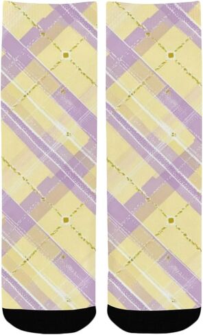 جوارب المشي لمسافات طويلة بطبعة من القماش القطني الخزامي - جوارب شتوية حرارية سميكة دافئة للأولاد والبنات للمدرسة، والارتداء اليومي والأنشطة الخارجية in Kuwait