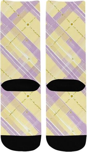 جوارب المشي لمسافات طويلة بطبعة من القماش القطني الخزامي - جوارب شتوية حرارية سميكة دافئة للأولاد والبنات للمدرسة، والارتداء اليومي والأنشطة الخارجية in Kuwait