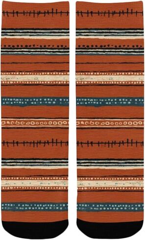 جوارب المشي لمسافات طويلة على شكل خط عرقي - جوارب شتوية حرارية سميكة دافئة للأولاد والبنات الصغار للمدرسة، والارتداء اليومي والأنشطة الخارجية in Kuwait