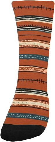 جوارب المشي لمسافات طويلة على شكل خط عرقي - جوارب شتوية حرارية سميكة دافئة للأولاد والبنات الصغار للمدرسة، والارتداء اليومي والأنشطة الخارجية in Kuwait