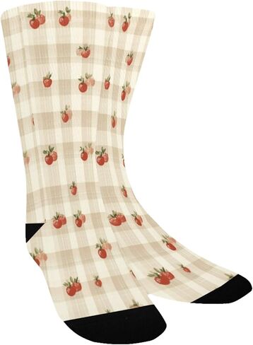 جوارب لطيفة منقوشة على شكل فراولة للمشي لمسافات طويلة - جوارب شتوية حرارية سميكة دافئة للأولاد والبنات للمدرسة، والارتداء اليومي والأنشطة الخارجية in Kuwait