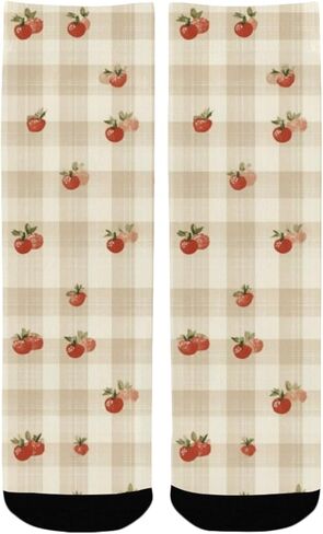 جوارب لطيفة منقوشة على شكل فراولة للمشي لمسافات طويلة - جوارب شتوية حرارية سميكة دافئة للأولاد والبنات للمدرسة، والارتداء اليومي والأنشطة الخارجية in Kuwait