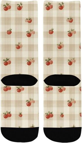 جوارب لطيفة منقوشة على شكل فراولة للمشي لمسافات طويلة - جوارب شتوية حرارية سميكة دافئة للأولاد والبنات للمدرسة، والارتداء اليومي والأنشطة الخارجية in Kuwait