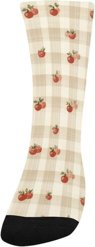 جوارب لطيفة منقوشة على شكل فراولة للمشي لمسافات طويلة - جوارب شتوية حرارية سميكة دافئة للأولاد والبنات للمدرسة، والارتداء اليومي والأنشطة الخارجية in Kuwait