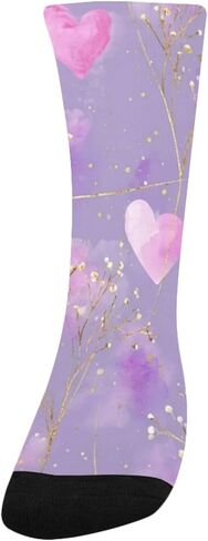 جوارب المشي لمسافات طويلة بلون أرجواني على شكل قلب لافندر - جوارب شتوية حرارية سميكة دافئة للأطفال الصغار للأولاد والبنات للمدرسة، والارتداء اليومي والأنشطة الخارجية in Kuwait