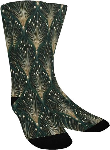 جوارب المشي لمسافات طويلة باللون الأخضر من Art Deco Firework - جوارب شتوية حرارية سميكة دافئة للأولاد والبنات للمدرسة، والارتداء اليومي والأنشطة الخارجية in Kuwait