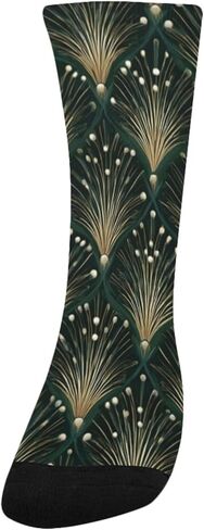 جوارب المشي لمسافات طويلة باللون الأخضر من Art Deco Firework - جوارب شتوية حرارية سميكة دافئة للأولاد والبنات للمدرسة، والارتداء اليومي والأنشطة الخارجية in Kuwait