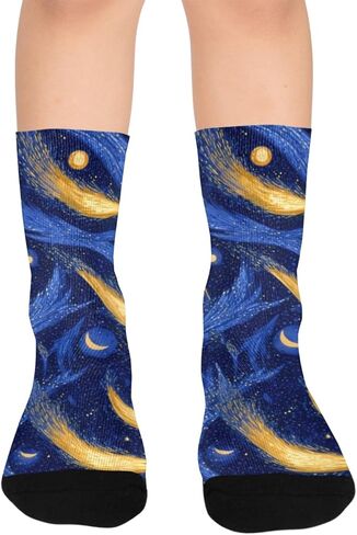 جوارب Midnight Cosmos Glow للمشي لمسافات طويلة - جوارب شتوية حرارية سميكة دافئة للأولاد والبنات للمدرسة، والارتداء اليومي والأنشطة الخارجية in Kuwait